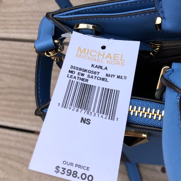 NWT Michael Kors md ew Karla stripe handbag&wallet - Picture 6 of 8